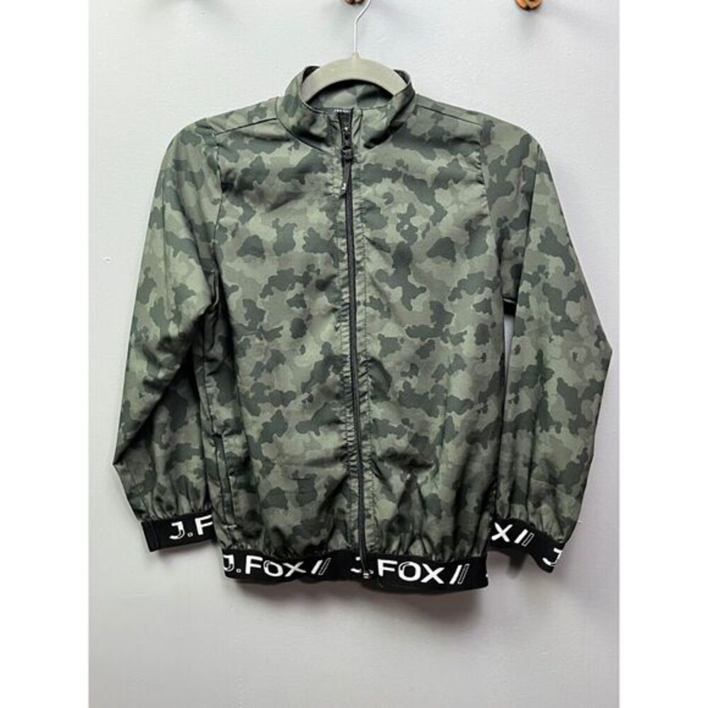 Johnny Fox Jacket Womens Small camo full zip Coat Spellout trim‎
